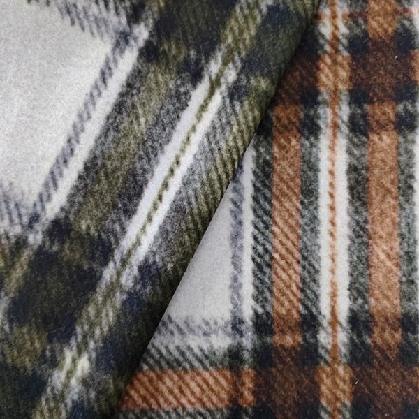 Gebürsteter, karierter Wollstoff